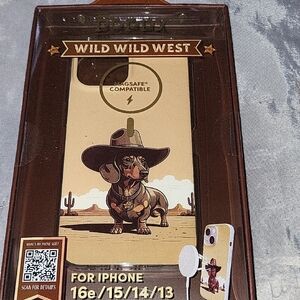 Wild Wild West iPhone 16e 15 14 13 Case - Brown Dachshund Bnib Lb M